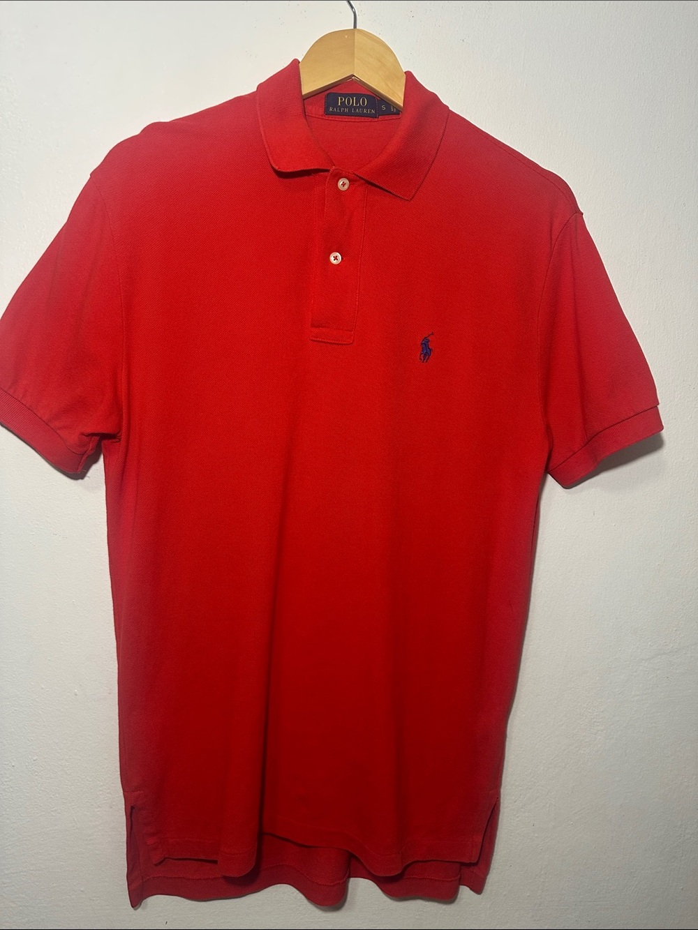 Polo by Ralph Lauren Red Short Sleeve Cotton Polo with Navy Pony